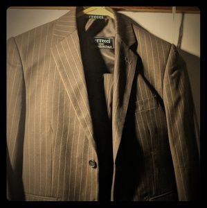 Ferrecci Boys Prem FSK32 Brown Pinstripe 3pc Suit